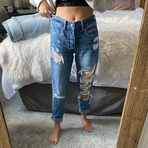 American Eagle Tomgirl High-rise Ripped Jeans